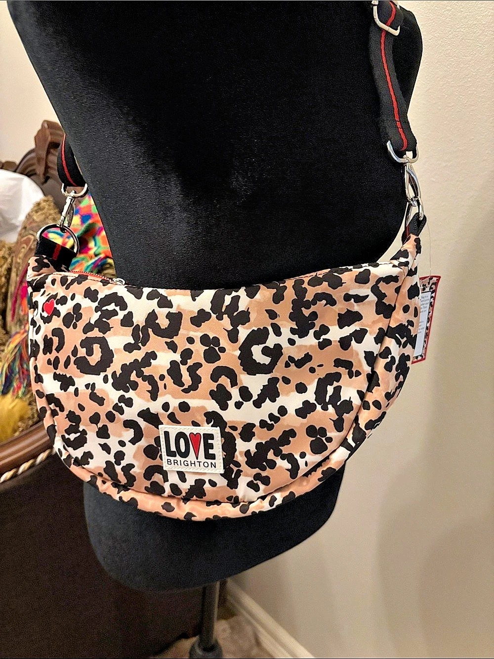 Brighton Spotted Love Swing Bag Crossbody Pink & Black